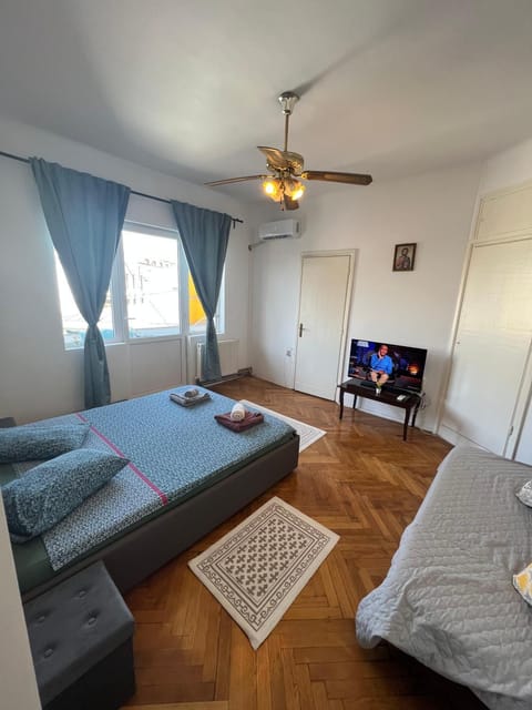 Bed, TV and multimedia, Living room, Photo of the whole room, Seating area, Bedroom