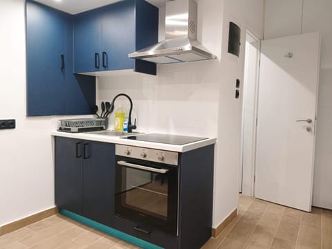 Kitchen or kitchenette, oven, stove