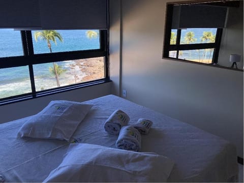 Bed, Natural landscape, Bedroom, Sea view
