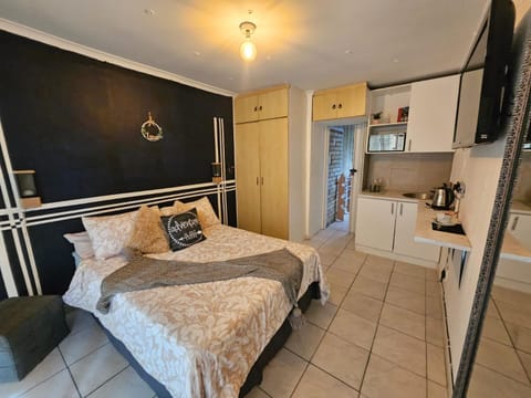 Bed, TV and multimedia, Kitchen or kitchenette, Photo of the whole room, Bedroom, wardrobe