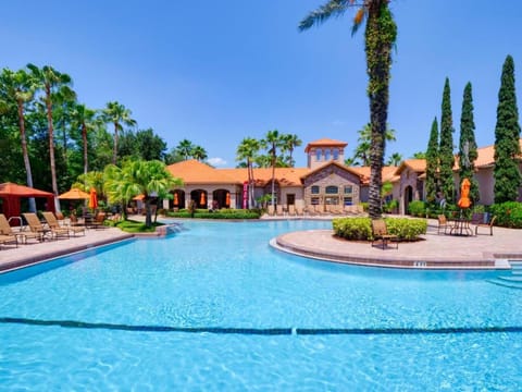 Property building, Pool view, Swimming pool, sunbed