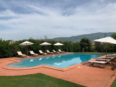 Summer, View (from property/room), Mountain view, Pool view, Swimming pool, Sunrise, sunbed