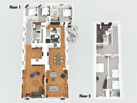 Two Condos for 14 Guests, 5 Bedrooms, Free Parking Apartment in Covington