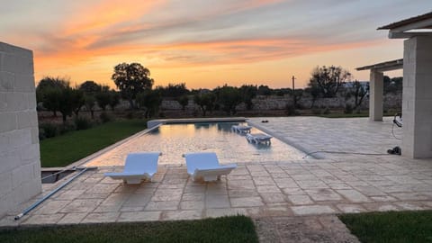 Pool view, Sunset