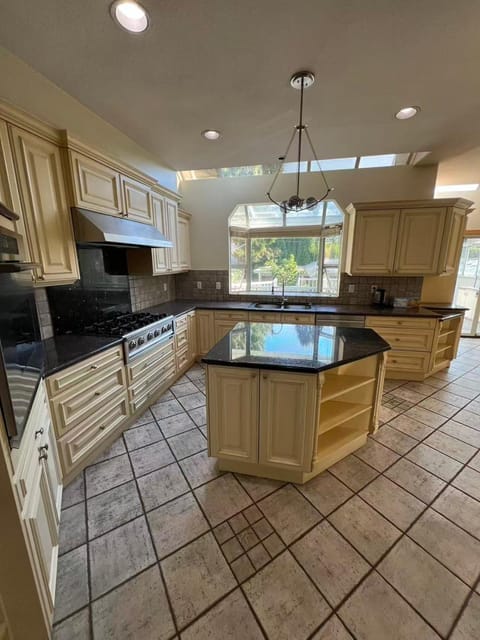 Kitchen or kitchenette, dishwasher, stove