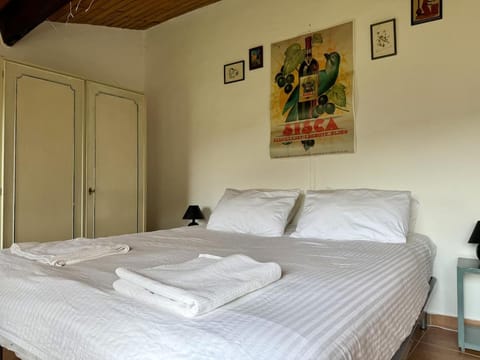 Bed, Photo of the whole room, Bedroom, towels, wardrobe