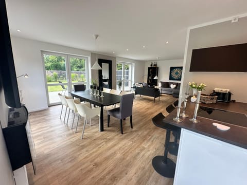 Kitchen or kitchenette, Living room, Photo of the whole room, Decorative detail, Seating area, Dining area