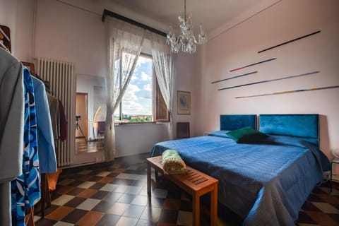 Bed, Bedroom, City view