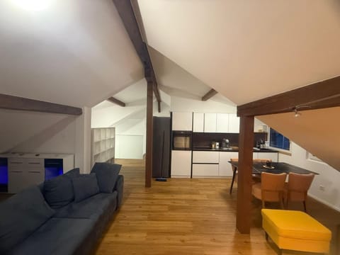 Bed, Kitchen or kitchenette, Living room, Dining area, oven, stove