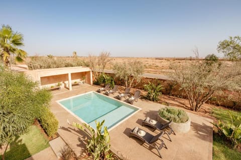 Patio, Spring, Day, Natural landscape, Pool view, Swimming pool, sunbed