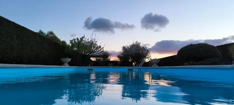 Natural landscape, Swimming pool, Sunset