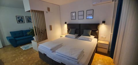 Bed, Photo of the whole room, Bedroom, air conditioner