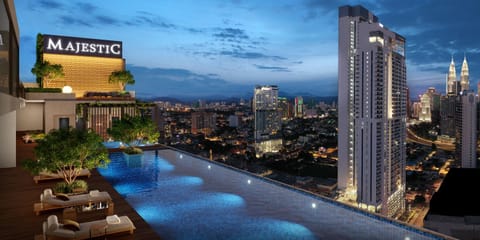 Property building, Night, City view, Pool view, Swimming pool, Swimming pool