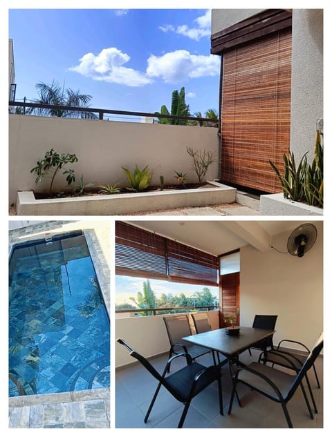 View (from property/room), Dining area, Swimming pool, sunbed