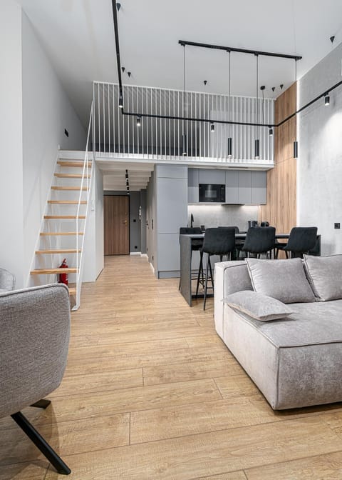 Kitchen or kitchenette, Living room, Seating area