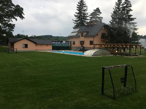 Property building, Natural landscape, Garden, Garden view, Pool view, Swimming pool