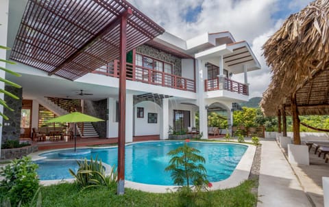Property building, Patio, Spring, Day, Garden, Garden view, Pool view, Swimming pool