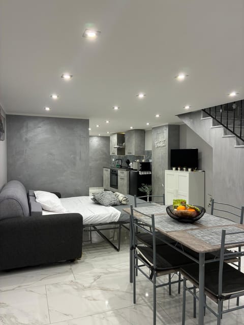 Kitchen or kitchenette, Living room, Seating area, Dining area, oven
