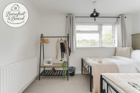 Bed, Bedroom, hair dryier, towels