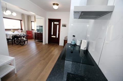 Kitchen or kitchenette, Living room, Dining area, minibar, stove