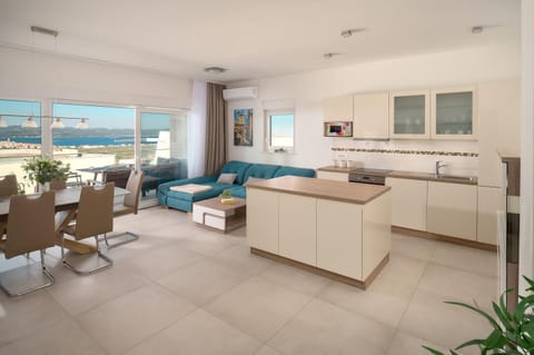 Natural landscape, Kitchen or kitchenette, Living room, Seating area, Dining area