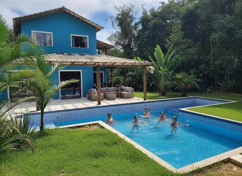 Garden, Pool view, group of guests