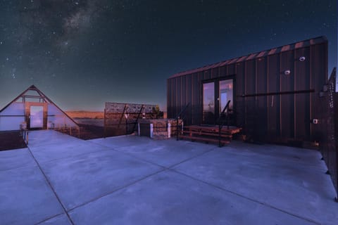 Property building, Patio, Night, Natural landscape, View (from property/room), Balcony/Terrace