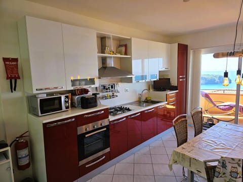 Kitchen or kitchenette, Dining area, dishwasher, stove, toaster