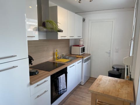 Kitchen or kitchenette, dishwasher, oven, stove, toaster