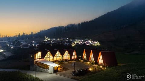 Property building, Night, Natural landscape, Mountain view