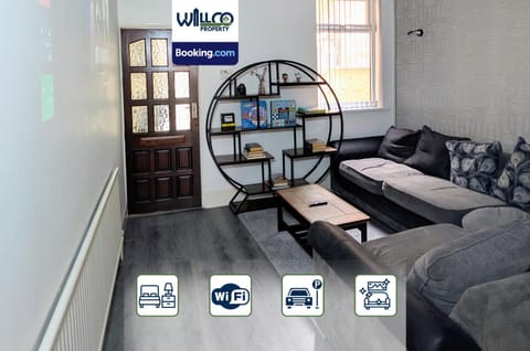 Living room, Seating area, Text overlay