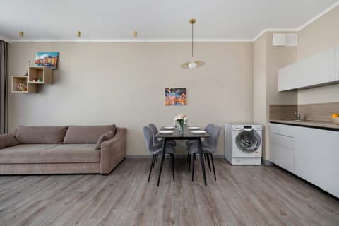 Kitchen or kitchenette, Living room, Seating area