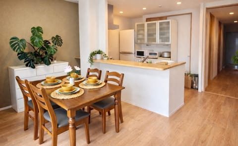 Kitchen or kitchenette, Living room, Dining area, microwave, oven, stove, toaster