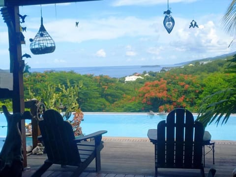Patio, Pool view, Sea view