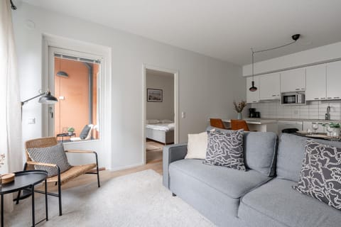 Kitchen or kitchenette, Living room, Seating area