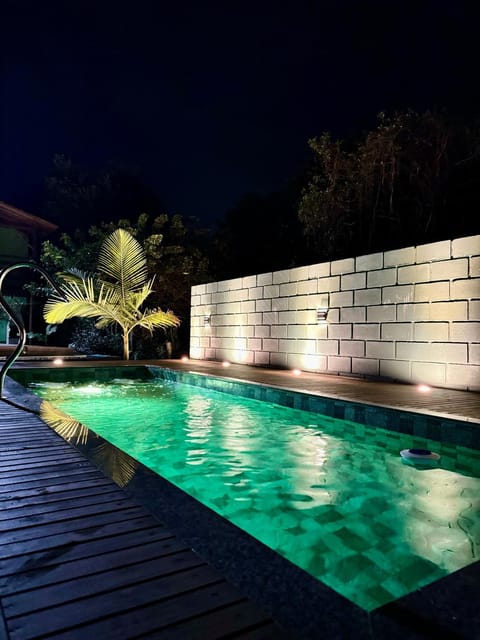 Night, Pool view, Swimming pool