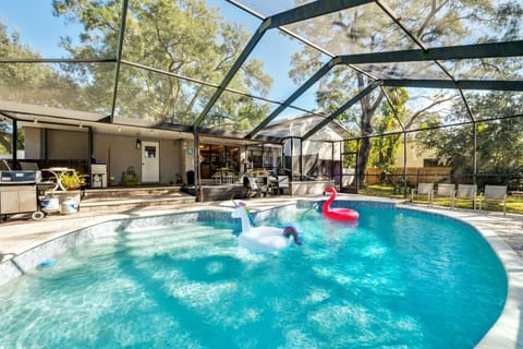 Stunning Home w Heated Saltwater Pool & Pond View House in Temple Terrace