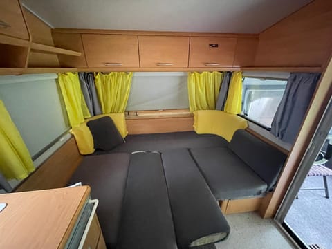 Bed, Living room, Seating area