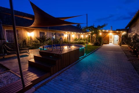 Night, Pool view, Swimming pool