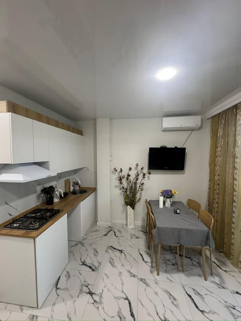 Kitchen or kitchenette, Living room, Seating area, Dining area, oven, air conditioner