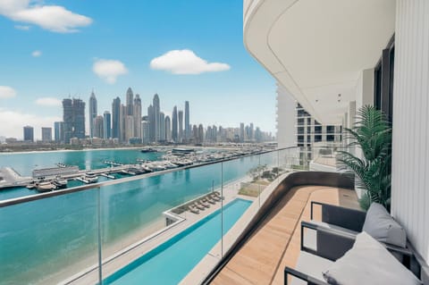 Patio, Seating area, Pool view, Sea view