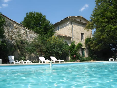 Property building, Living room, Swimming pool