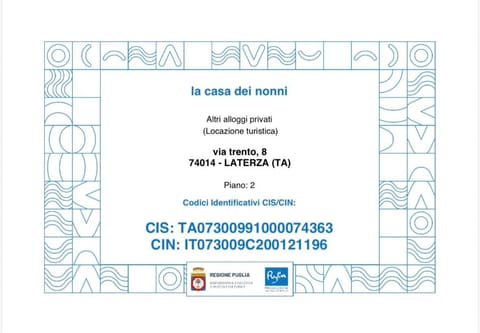 La casa dei nonni secondo piano Apartment in Province of Taranto