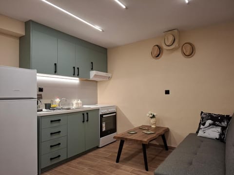 Kitchen or kitchenette, Living room, Seating area