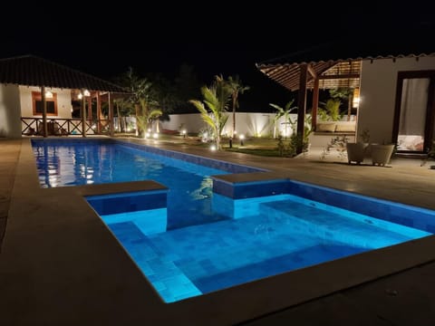 Night, Pool view, Swimming pool, Swimming pool