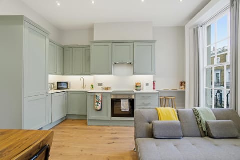 Living room, kitchen