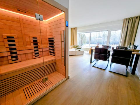 Sauna, Living room, Dining area