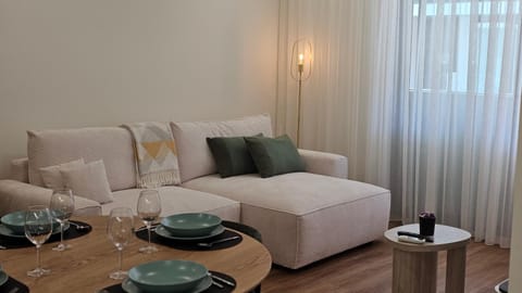Bed, Living room, Seating area