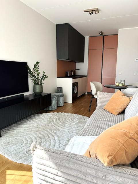 Communal lounge/ TV room, Bed, TV and multimedia, Kitchen or kitchenette, Living room, Photo of the whole room, Seating area