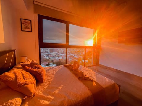 Bed, Bedroom, Sunset